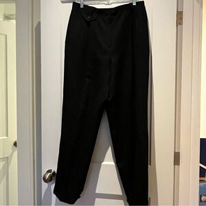 Vintage Ralph Lauren USA Black 💯 Worsted Wool High Rise Relaxed Fit Trousers L